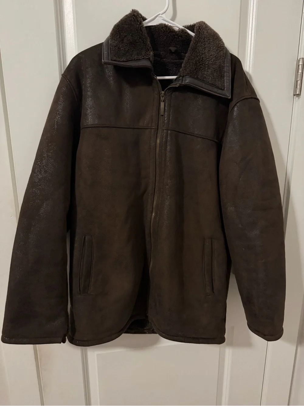 Gucci Men's Dark Brown Shearling Bomber Jacket